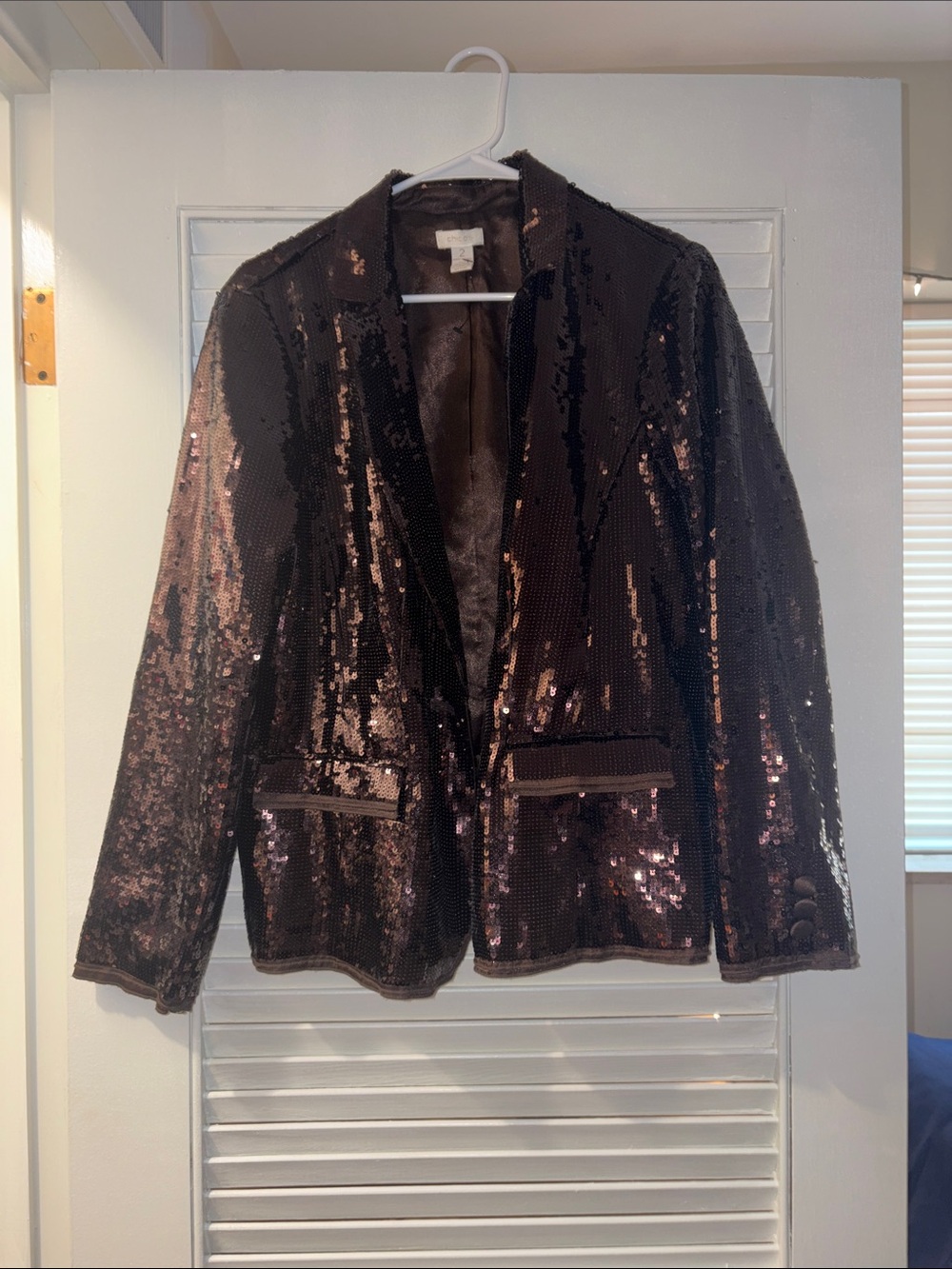 Trendy Brand New Chico's Dark Brown Sequin Blazer Jacket🔥